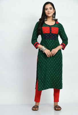 MAURYA Women Solid A-line Kurta(Dark Green)