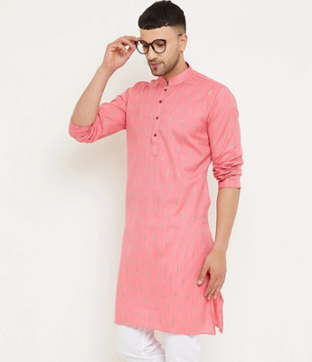ARMAAN ETHNIC Men Self Design Straight Kurta(Pink)