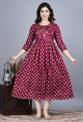SONAVA CLUB Anarkali Gown(Maroon)