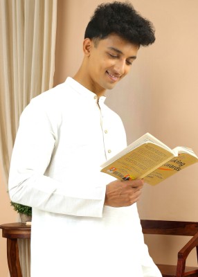 Tattva Men Solid Straight Kurta(White)