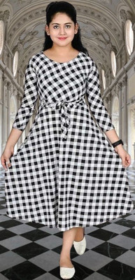 HouseOfCommon Women Printed Anarkali Kurta(White, Black, Grey)