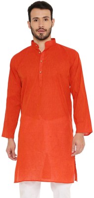 MAHARAJA Men Solid Straight Kurta(Red)