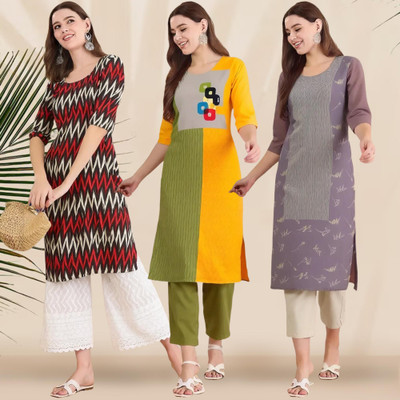 EthnicBasket Women Printed A-line Kurta(Multicolor)