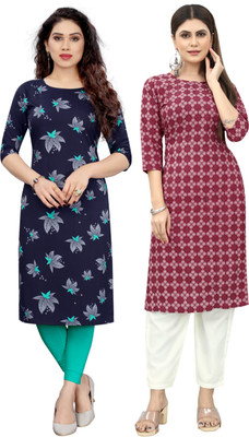 MARIDI FASHION Women Self Design Straight Kurta(Multicolor)