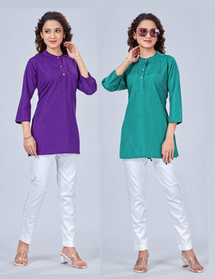 SPGR Women Solid Straight Kurta(Multicolor)