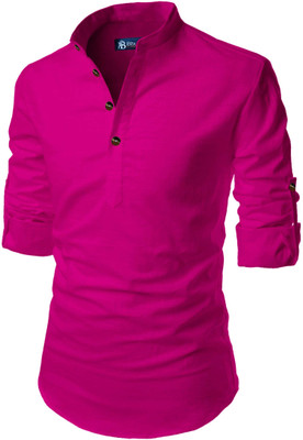BHUVIKOO Men Solid A-line Kurta(Purple)