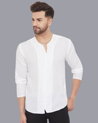 Super Westan Men Solid Straight Kurta(Black)