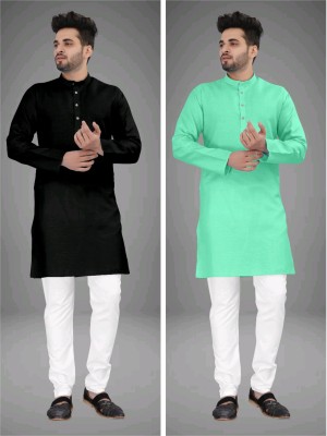 TRUST OUS Men Solid Straight Kurta(Multicolor)