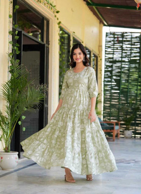 Madhusudan Anarkali Gown(Green)