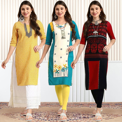 1 Stop Fashion Women Printed A-line Kurta(Multicolor)