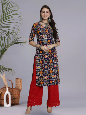 1 Stop Fashion Women Printed A-line Kurta(Multicolor)