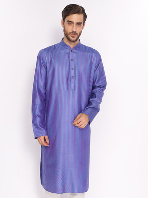 Zois Men Self Design A-line Kurta(Purple)