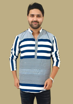 KiEZ FASHION Men Colorblock A-line Kurta(Multicolor)