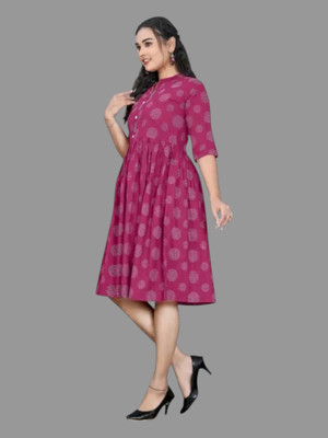 Texpa Creationh Women Solid Anarkali Kurta(Pink)