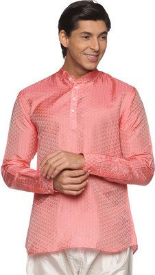 Sethukrishna Men Solid A-line Kurta(Pink)
