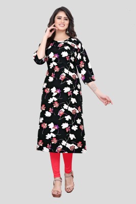 Shree Sarrvottam Fashion Women Solid Flared Kurta(Black)