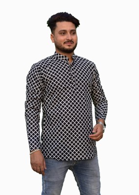 Increaft Men Printed Ethnic Dress Kurta(Black)