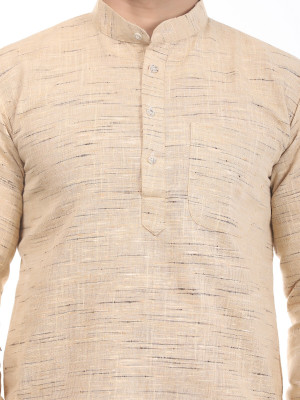 ALQUSWA GROUP Men Self Design A-line Kurta(Gold)