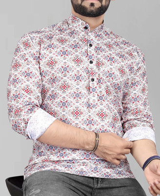 Varidashi Men Printed A-line Kurta(Maroon)