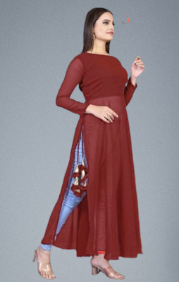 Panth Creation Women Embellished A-line Kurta(Maroon)