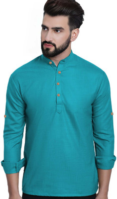 BHUVIKOO Men Solid A-line Kurta(Brown)
