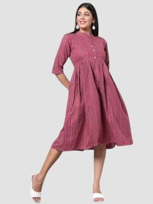 Rangrasiyatevv Women Maxi Multicolor Midi/Calf Length Dress