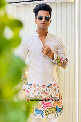 DIAMOND CLUSTER Men Printed Straight Kurta(Multicolor)
