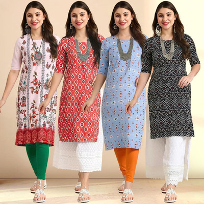 1 Stop Fashion Women Printed A-line Kurta(Multicolor)