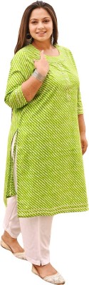 Madhoo Women Solid A-line Kurta(Green)