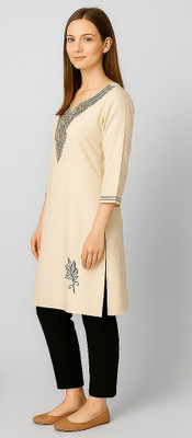 RuhisCollection Women Embroidered A-line Kurta(Multicolor)