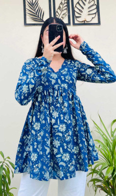 Karwasara comfortwear Women Printed Flared Kurta(Multicolor)