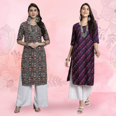 EthnicBasket Women Printed A-line Kurta(Multicolor)