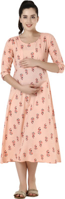 ZUVINO Women Floral Print A-line Kurta(Orange)
