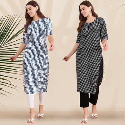 1 Stop Fashion Women Printed A-line Kurta(Multicolor)