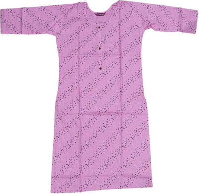 fits and fab Women Printed Straight Kurta(Light Green)