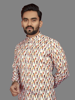 CELLUX Men Printed Straight Kurta(Multicolor)