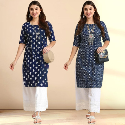 EthnicBasket Women Printed A-line Kurta(Multicolor)