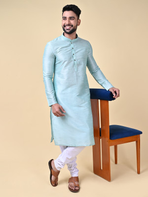 MANNYATA Men Solid A-line Kurta(Blue)