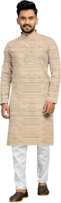 Abdullah Faishon Men Solid A-line Kurta(Brown)