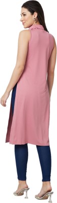 ITI Women Solid A-line Kurta(Pink)