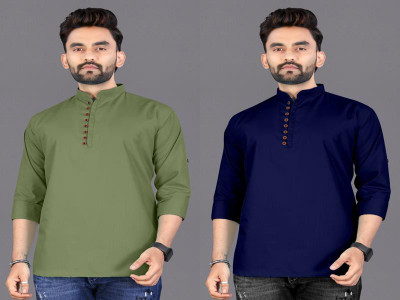 click n buy Men Solid Straight Kurta(Multicolor)