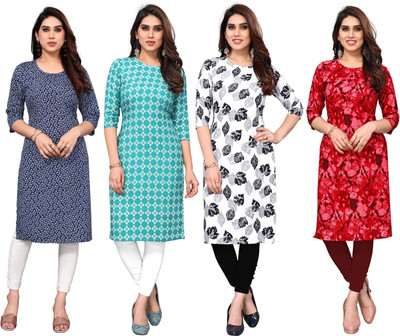 Az incide Women Printed Straight Kurta(Multicolor)