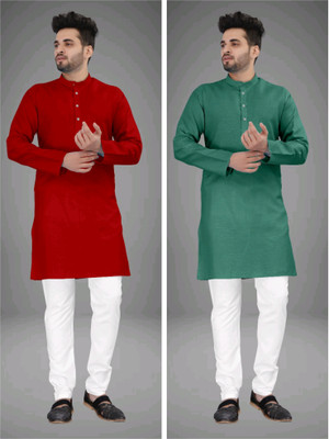 TRUST OUS Men Solid Straight Kurta(Multicolor)
