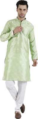 DreamStore Men Embroidered Straight Kurta(Light Green)