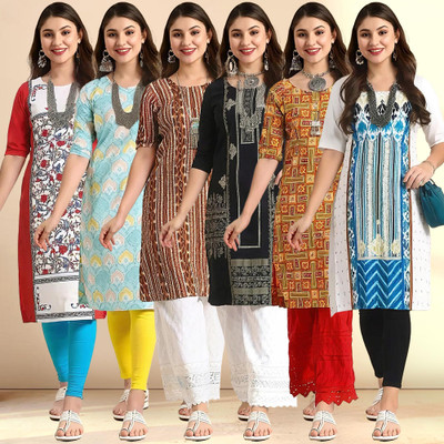 EthnicBasket Women Printed A-line Kurta(Multicolor)