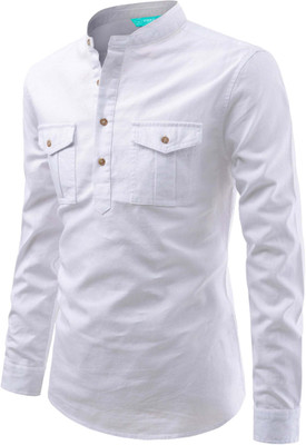 VIMASUTI Men Solid A-line Kurta(White)