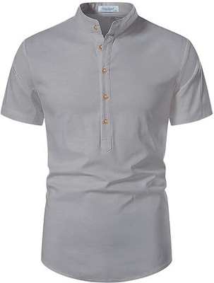 Edinwolf Men Solid A-line Kurta(Grey)