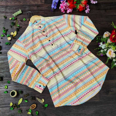 ISUELFAB Men Printed A-line Kurta(Multicolor)