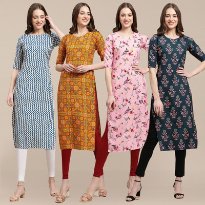 EthnicBasket Women Printed A-line Kurta(Multicolor)