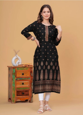 RKTM Women Printed A-line Kurta(Multicolor)